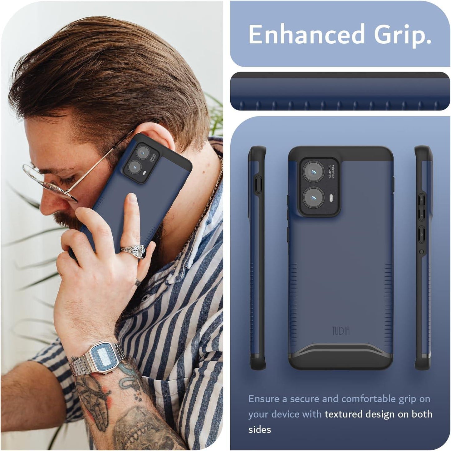 Motorola Edge 2024 MagSafe case – rugged dual-layer TUDIA Merge cover with shockproof protection and non-slip textured grip