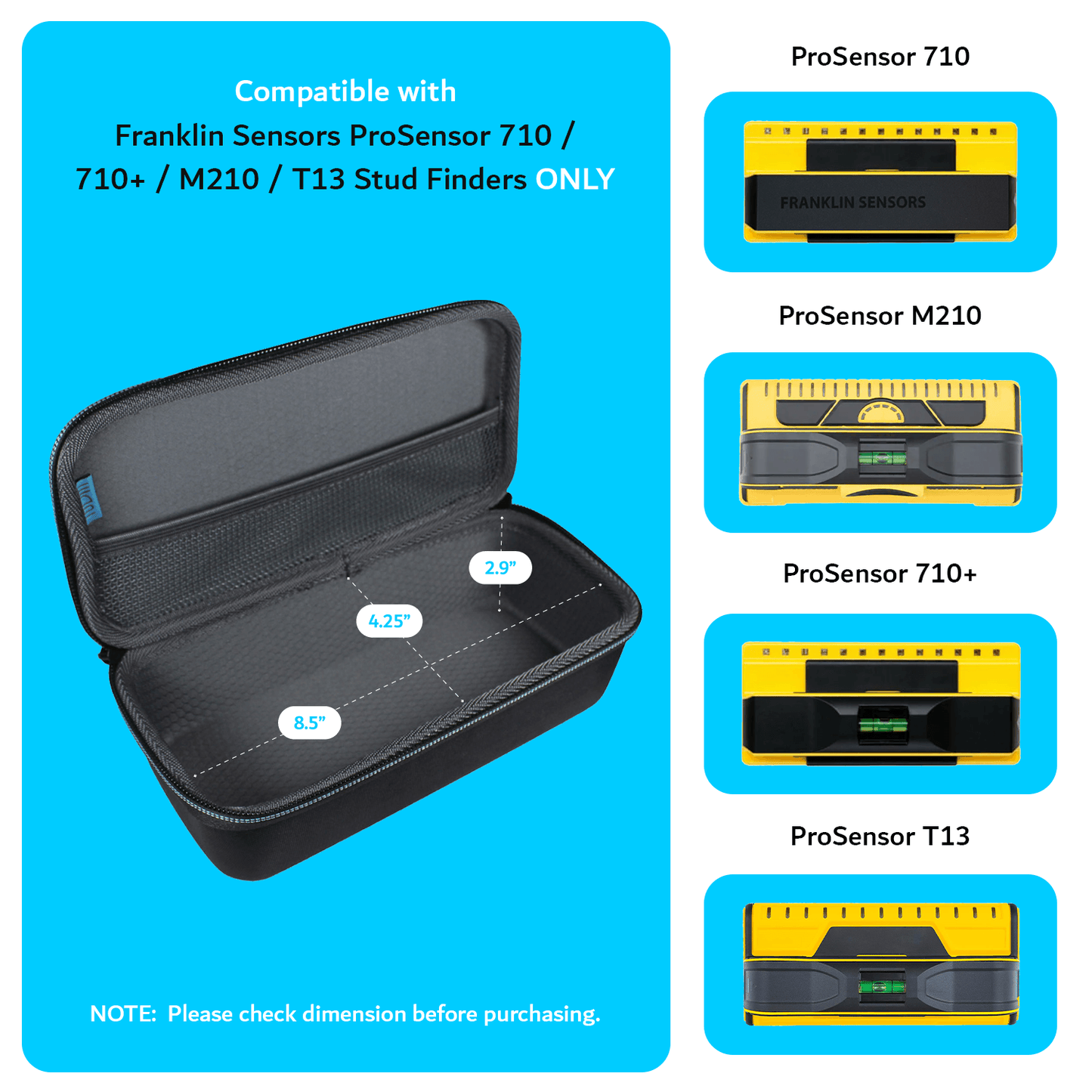 EVA Storage Carrying Case for Franklin ProSensor 710/710+ Precision Stud Finder