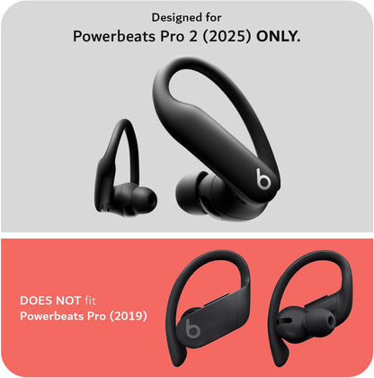2-in-1 Powerbeats Pro 2 (2025) Case Only with Airtag Holder with Magnetic Lid Lock and Carabiner for Earbuds