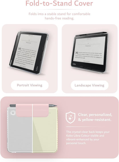 Kobo Libra Colour (2024) Case M-FLIP V2 Detachable Clear Magnetic Fold Cover with/Without Stylus