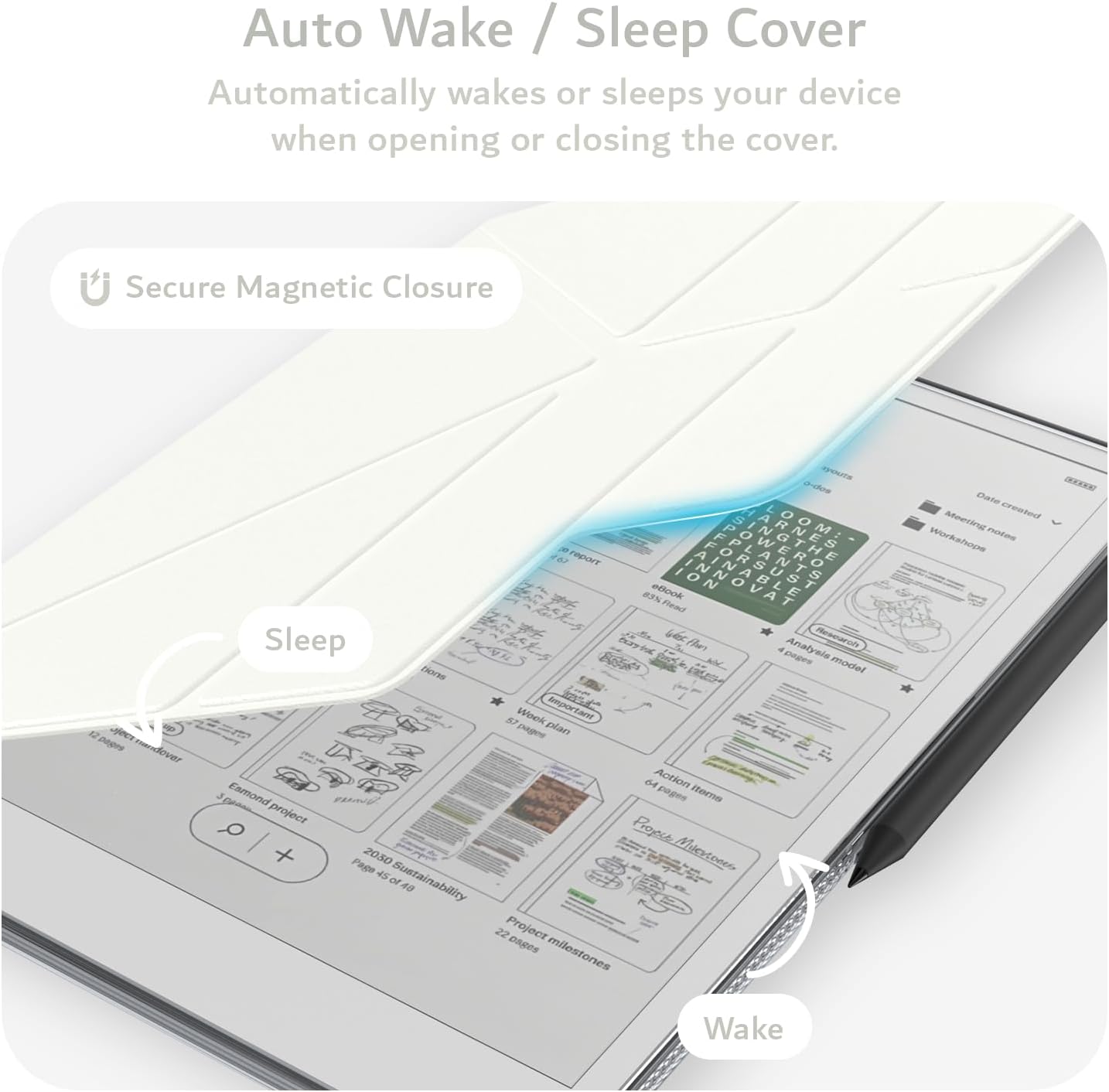 Remarkable Paper Pro 11.8" Case [Auto Wake/Sleep] Magnetic Closure, Foldable Stand & Built-in Stylus Slot