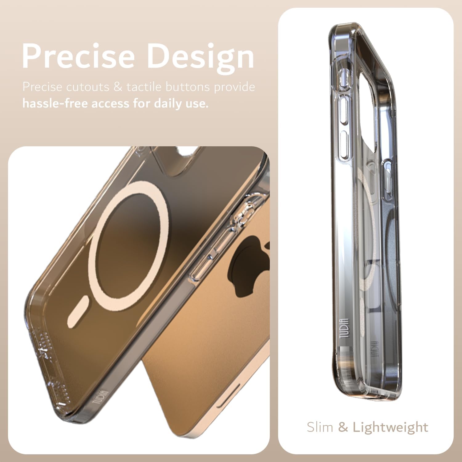 Elevated edges safeguard your screen and camera, keeping them safe from daily scratches.