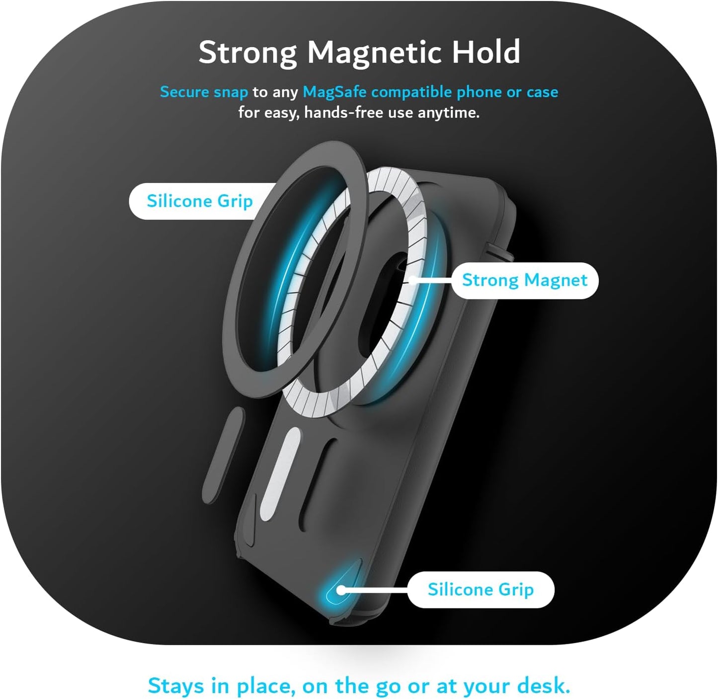 Card Holder Case [3-Cards Capacity] PC Wallet with Strong Magnetic Hold