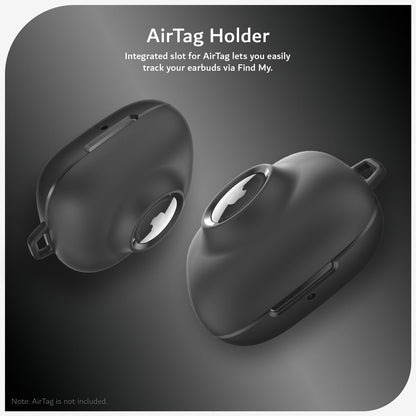 2-in-1 Powerbeats Pro 2 (2025) Case Only with Airtag Holder with Magnetic Lid Lock and Carabiner for Earbuds