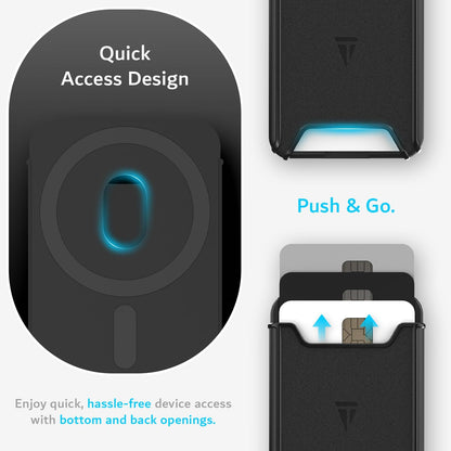 Card Holder Case [3-Cards Capacity] PC Wallet with Strong Magnetic Hold