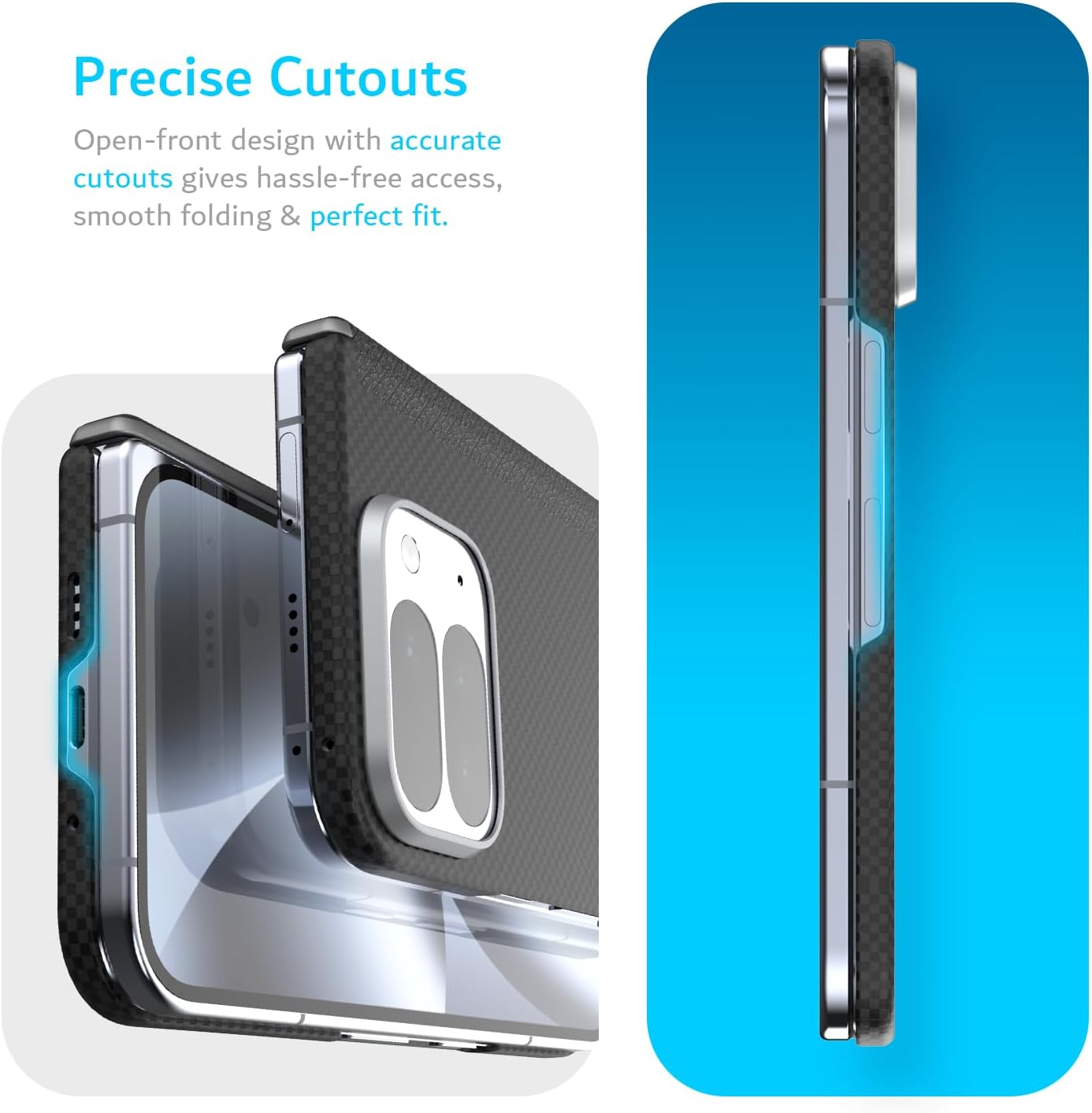 Phone case with Precise Cutouts hassle-free access and perfect fit in a white background