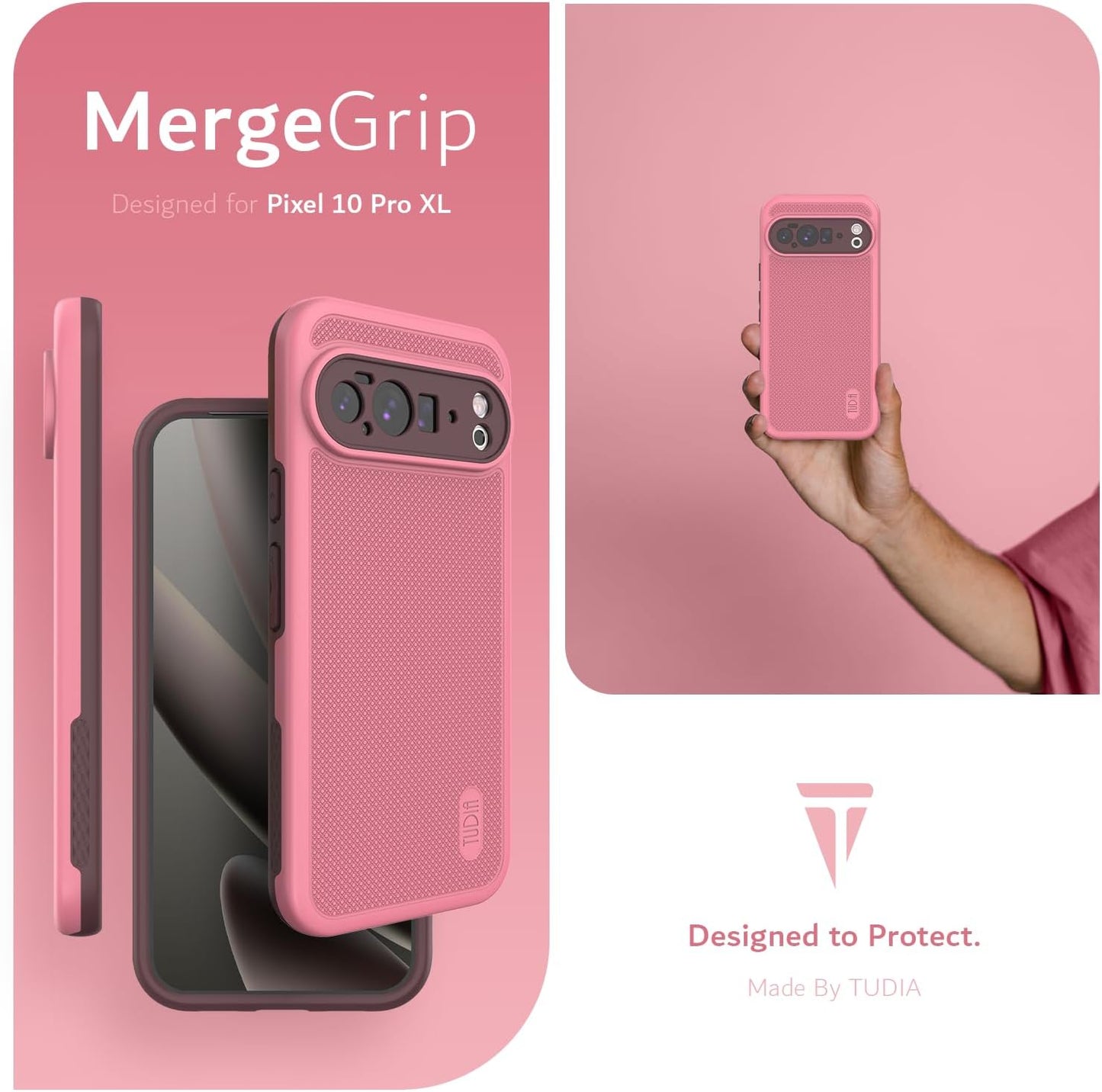 Featuring MergeGrip technology, this case for Google Pixel 10 Pro XL 2025 offers enhanced protection and a secure hold.