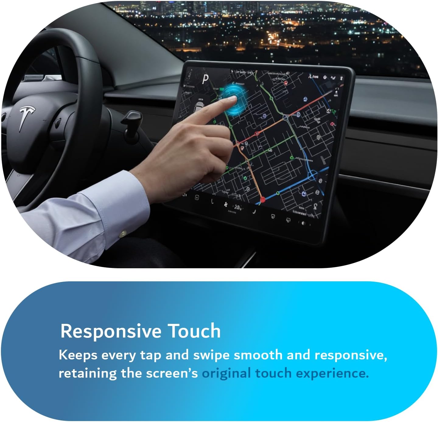 2-in-1 Tempered Glass Screen Protector Case for Tesla Model 3 (2017–2023) & Model Y (2020–2024) – 15"