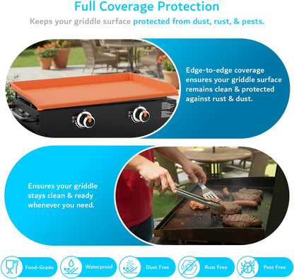 Designed for full coverage protection, this cover shields your griddle from dust, rust, and pests, keeping it clean and ready for use at all times.