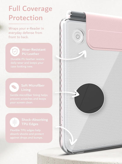 Kobo Libra Colour (2024) Case M-FLIP V2 Detachable Clear Magnetic Fold Cover with/Without Stylus