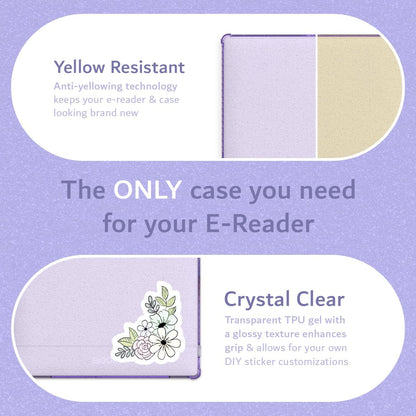 Boox Go 7/ Go Color 7 Case (Gen 1 & 2, 2024/2025) Clear Case Anti-Yellowing Silicone Glitter Transparent TPU Bumper
