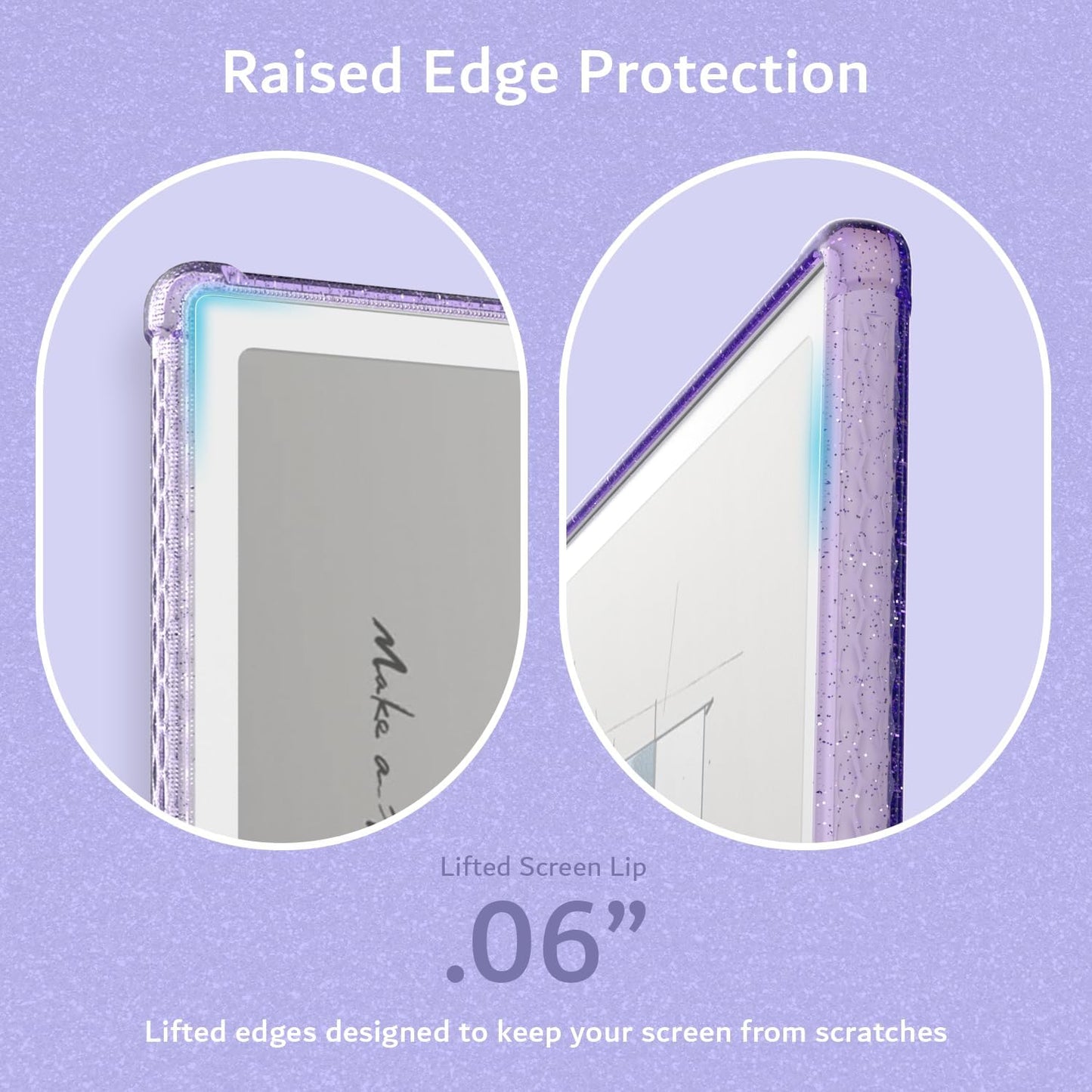 Boox Go 7/ Go Color 7 Case (Gen 1 & 2, 2024/2025) Clear Case Anti-Yellowing Silicone Glitter Transparent TPU Bumper
