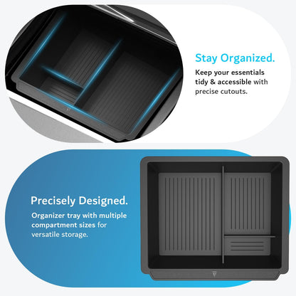 Center Console Organizer Tray Designed for Tesla Model 3 2025/2024 (Highland) & Model Y 2025/2026 (Juniper)
