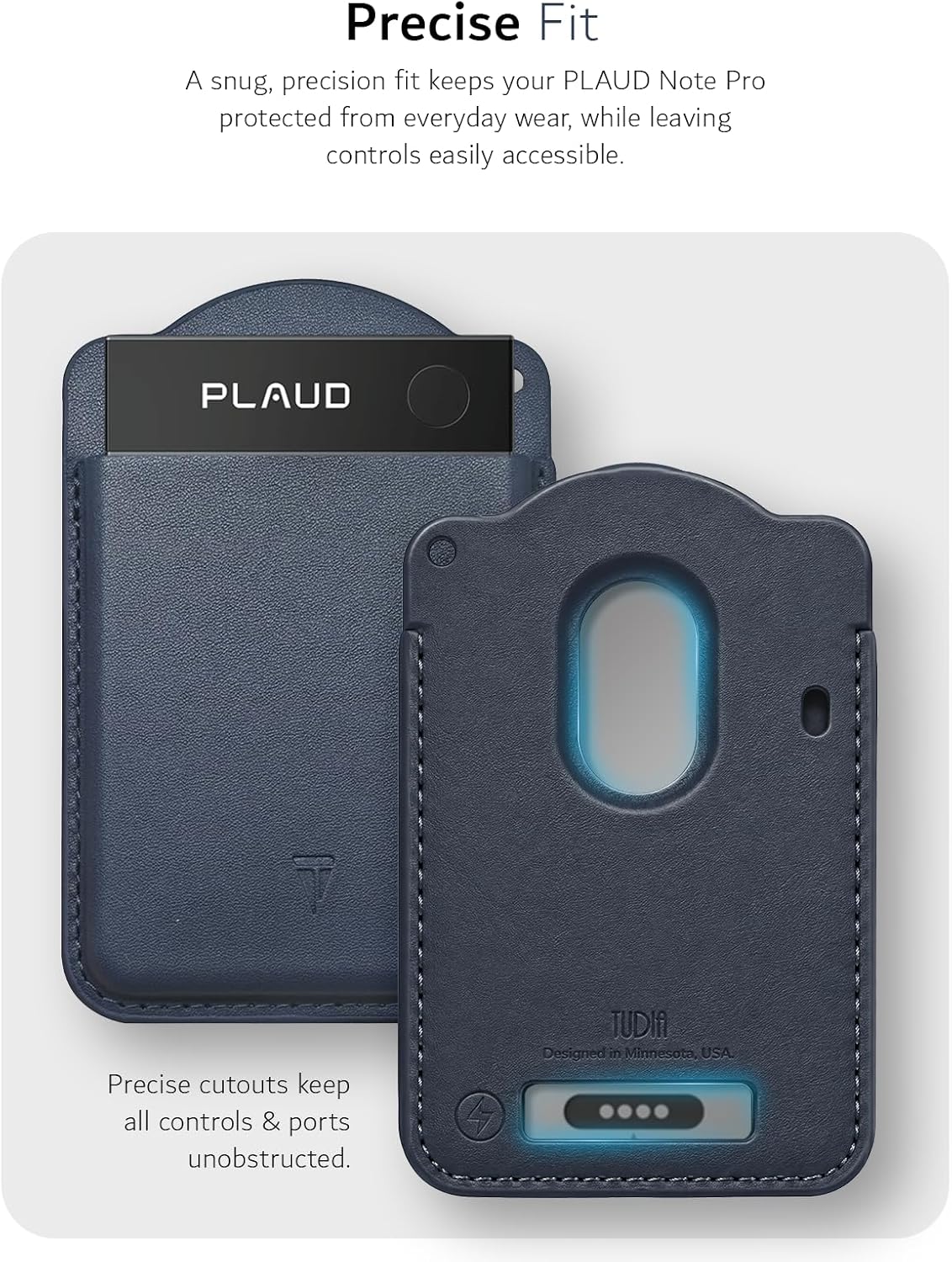 PLAUD Note Pro AI Voice Recorder Leather Magnetic Holder Case