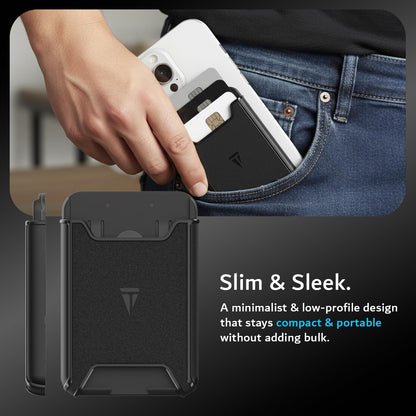 Card Holder Case [3-Cards Capacity] PC Wallet with Strong Magnetic Hold