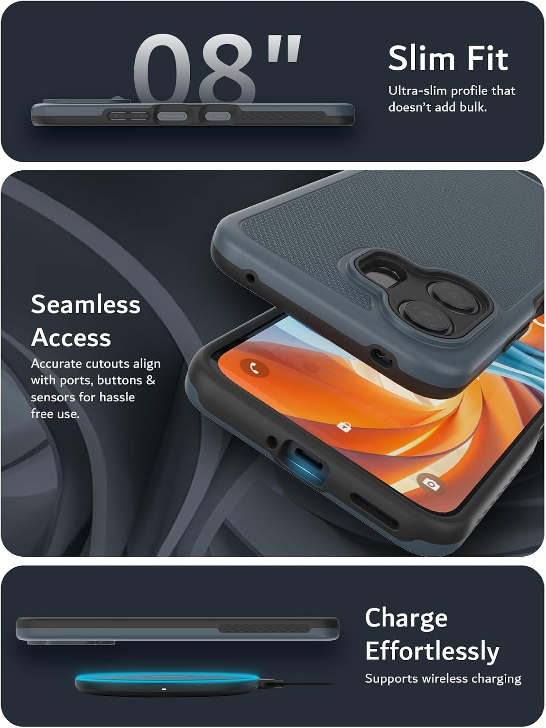TCL NXTPAPER 70 Pro Case MergeGrip Heavy Duty Case [For T-Mobile Version Only]