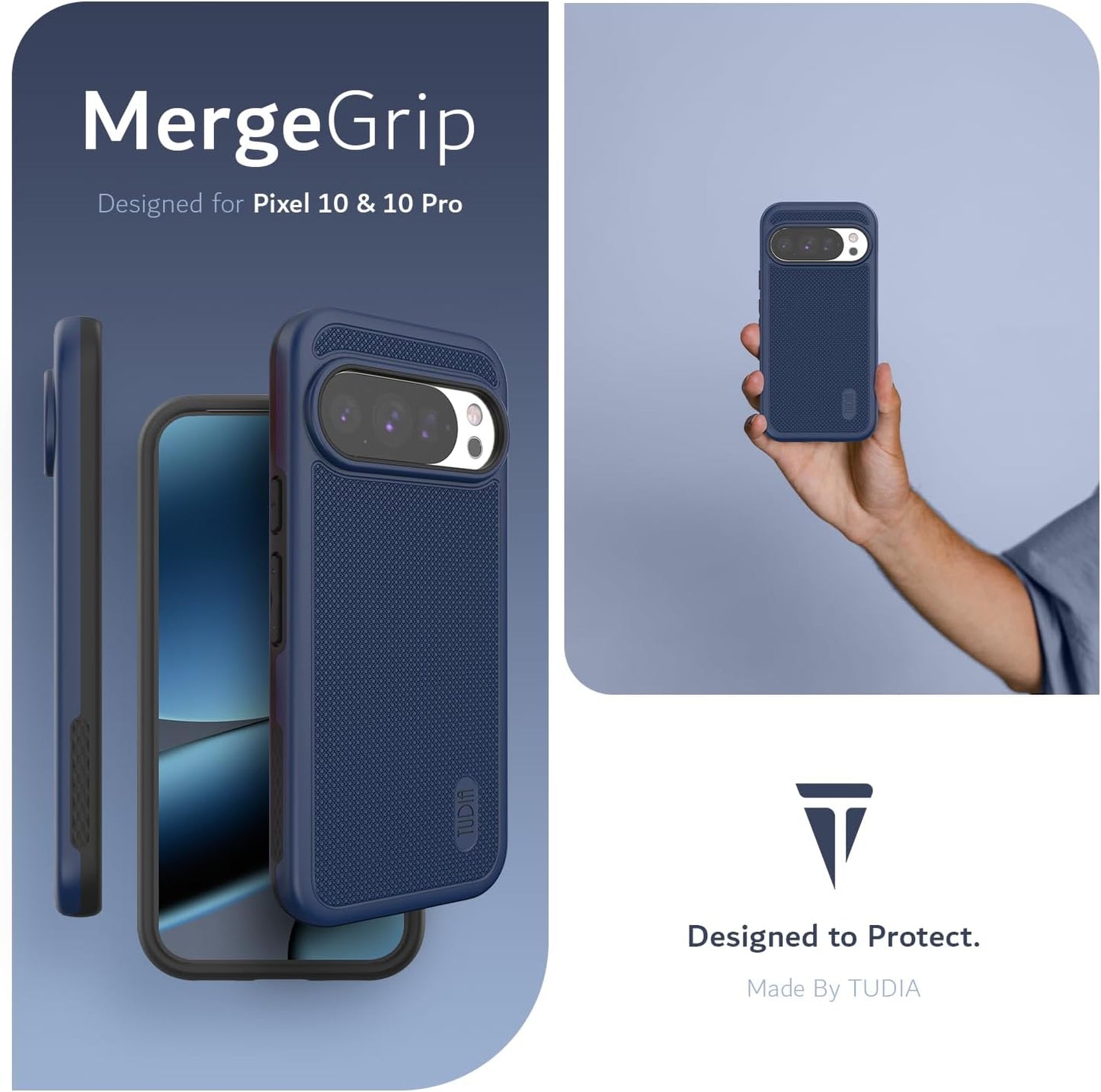 Featuring MergeGrip technology, this Google Pixel 10 / Pixel 10 Pro 2025 case offers enhanced protection and a secure hold.