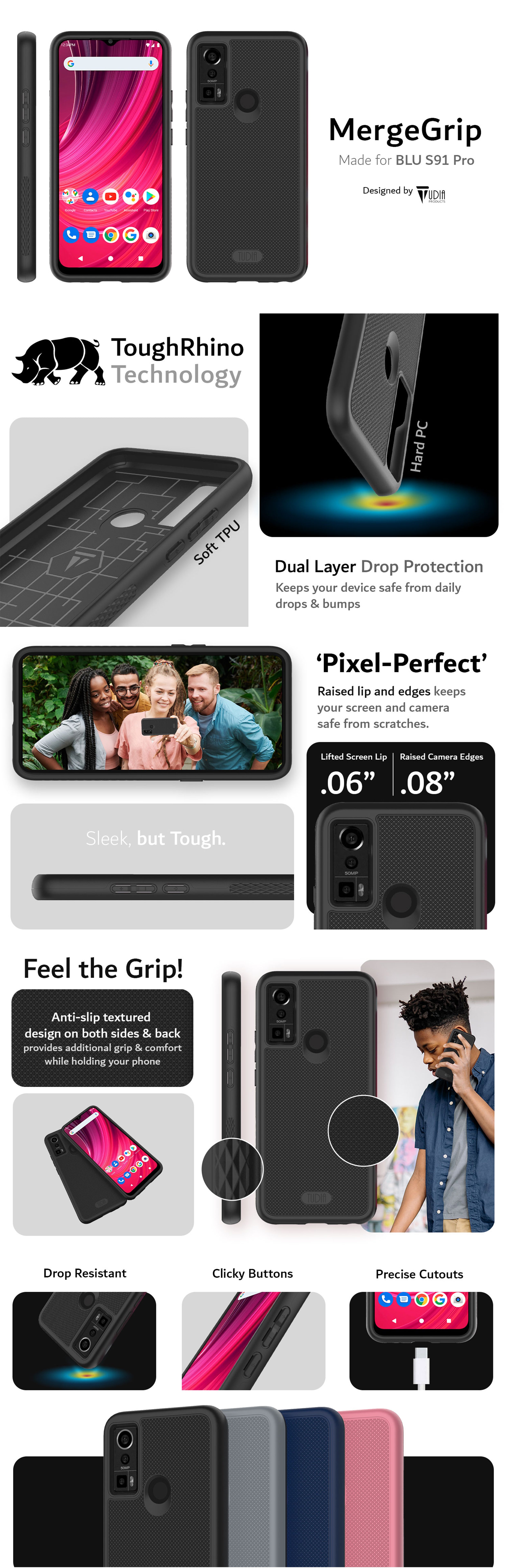 TUDIA BLU S91 Pro MergeGrip Heavy Duty Case