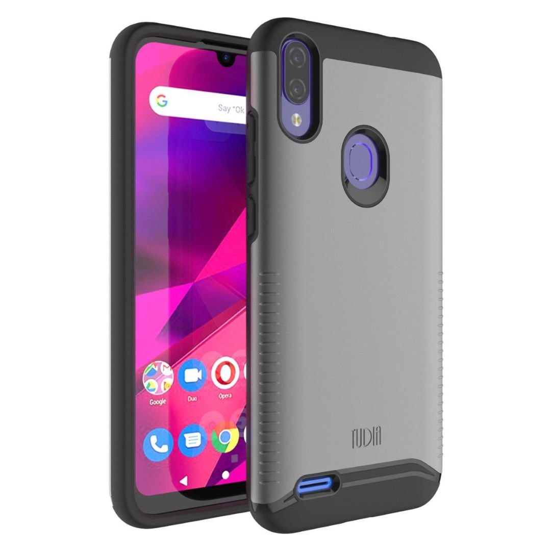 BLU Vivo X6 G60 V70 heavy duty dual layer phone case in metallic slate color for maximum protection
