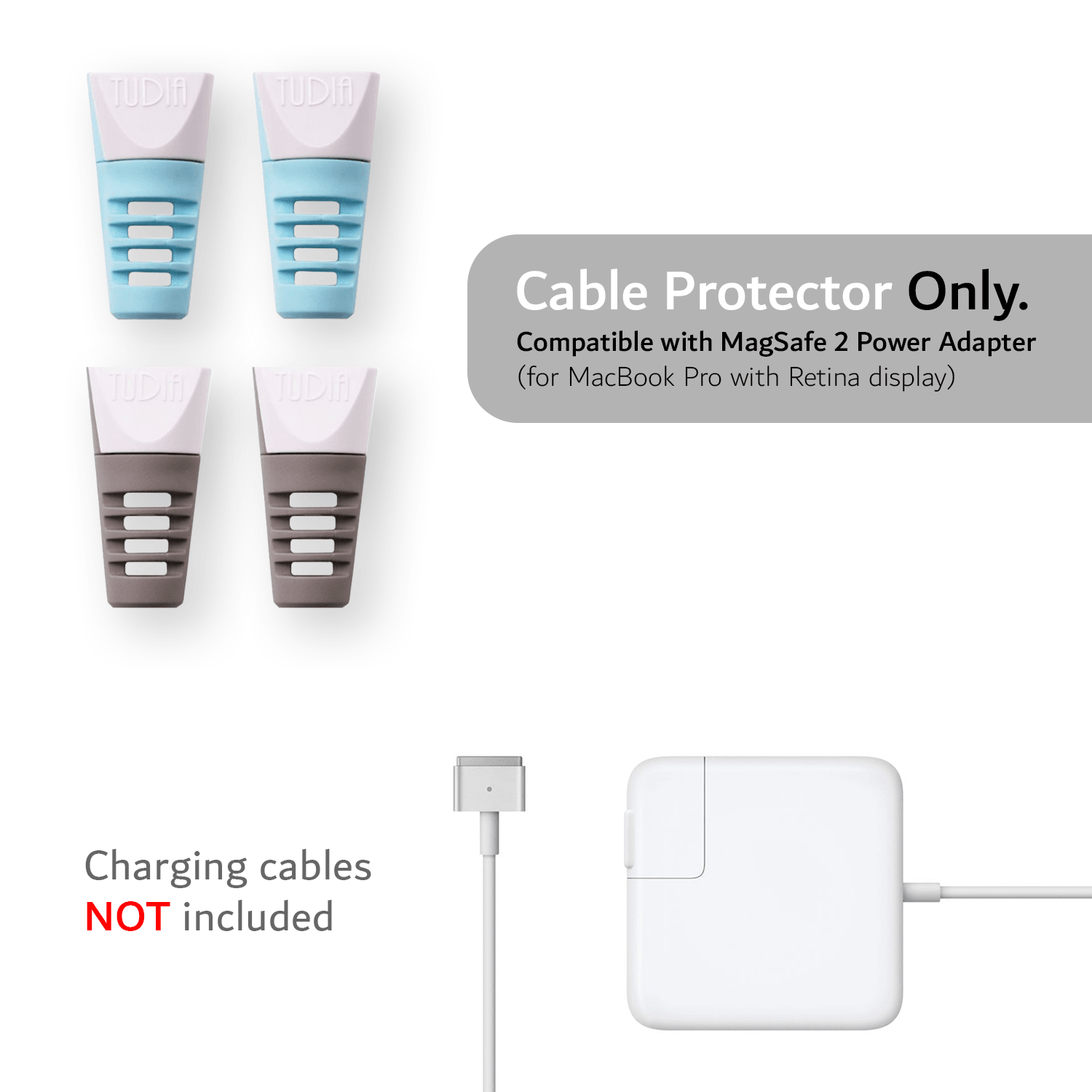 TUDIA Klip Cable Protector Compatible With MagSafe 2 (4pcs Combo) - TUDIA Products