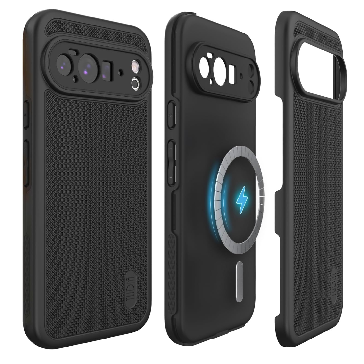 Matte Black MergeGrip case for Google Pixel 10 Pro XL 2025, Magsafe and Pixelsnap compatible with built-in magnet for secure attachment