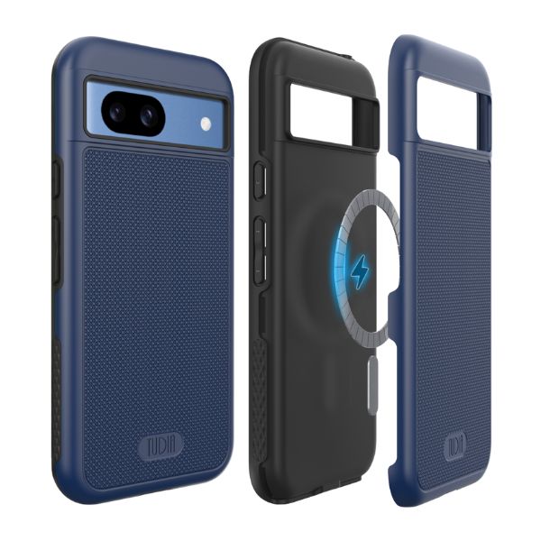 Indigo Blue MergeGrip MagSafe Compatible Case for Google Pixel 8a with Built-In Magnet – Slim Protective Phone Cover