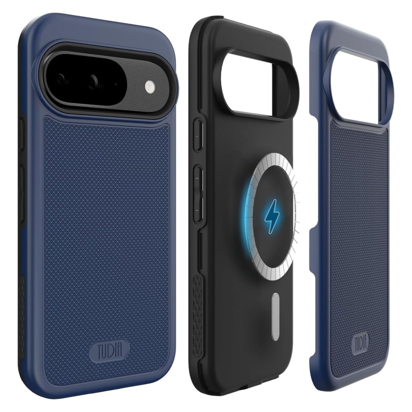 Indigo Blue Google Pixel 9 / Pixel 9 Pro (2024) MagSafe Compatible Case MergeGrip with built-in magnet, heavy-duty dual-layer shockproof protective cover