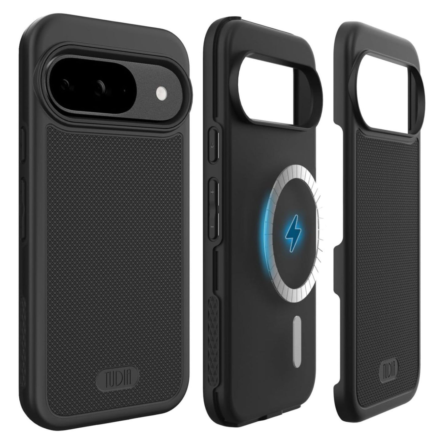 Jet Black MagSafe Compatible MERGEGrip Case with Built-In Magnet for Google Pixel 9 / Pixel 9 Pro (2024) – Heavy Duty Shockproof Protective Phone Cover