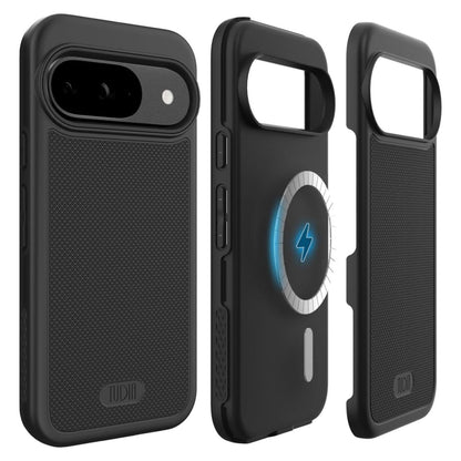Jet Black MagSafe Compatible MERGEGrip Case with Built-In Magnet for Google Pixel 9 / Pixel 9 Pro (2024) – Heavy Duty Shockproof Protective Phone Cover