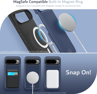 TUDIA MergeGrip shockproof magnetic case with built-in MagSafe ring for Google Pixel 9 Pro XL (2024) – slim, durable, and wireless charging compatible