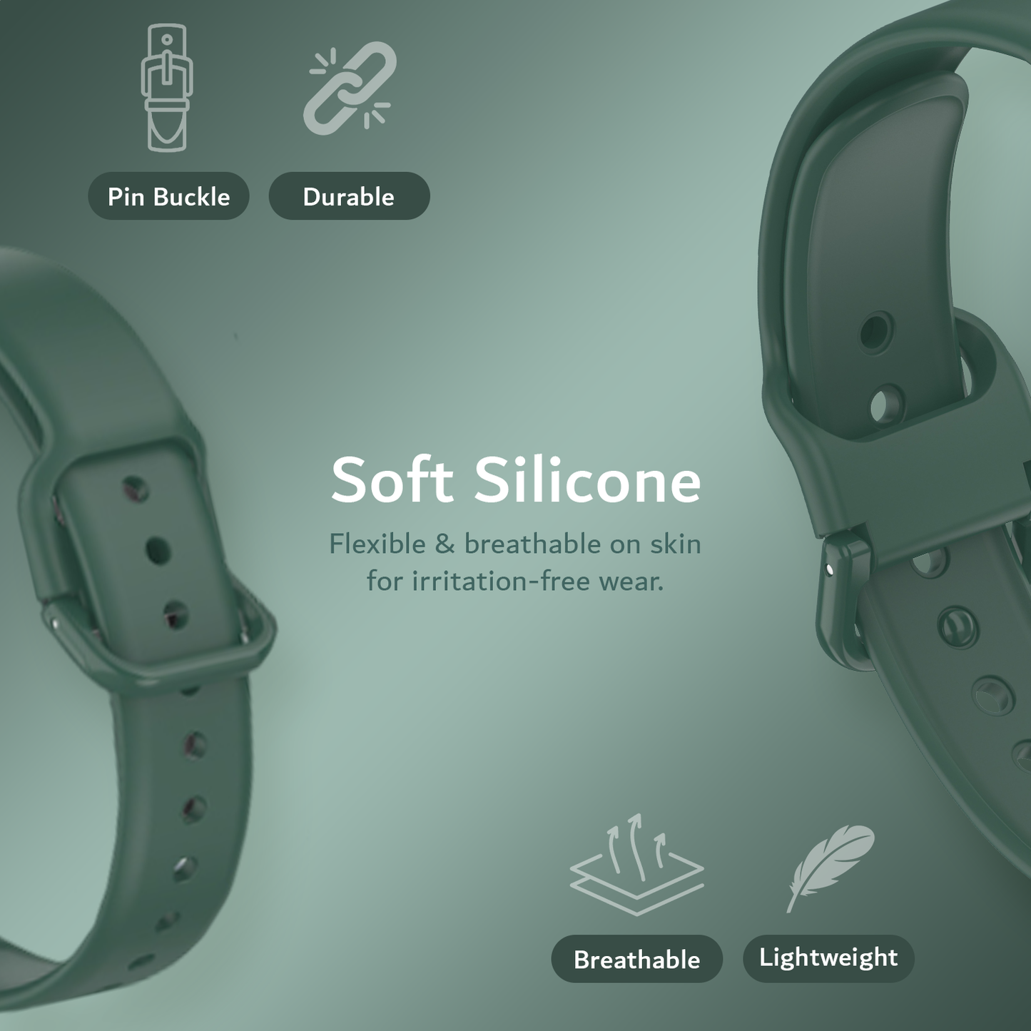 Silicone Wristband Compatible for PLAUD NotePin AI Recorder [Extended Length] Wearable Strap