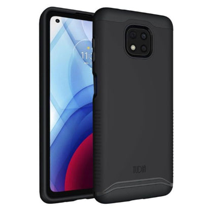 Heavy Duty Dual Layer Moto G Power 2021 Case in Jet Black, MERGE Protective Shockproof Cover for Motorola G Power 2021