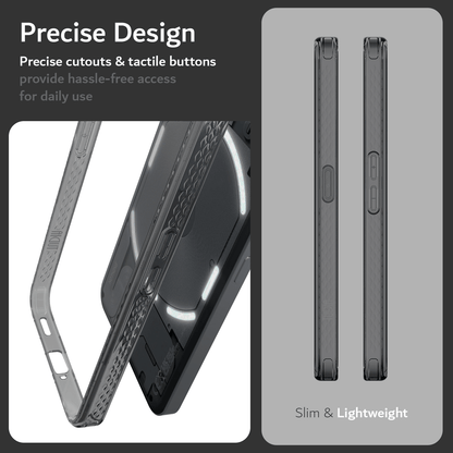 LUCION Transparent Protective Case for Nothing Phone 2 with Precise Cutouts and Tactile Buttons