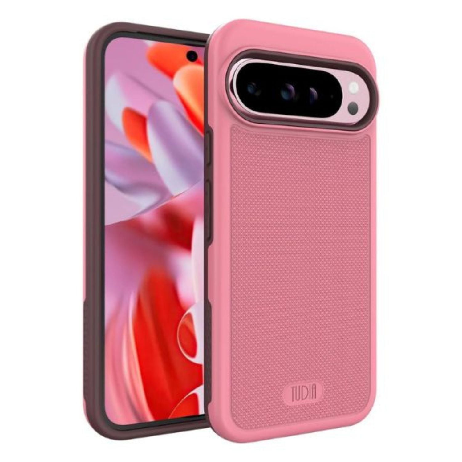 Smokey Pink MergeGrip Case with Built-In Magnet for Google Pixel 9 Pro XL 2024 – Slim, Shockproof Protective Phone Cover