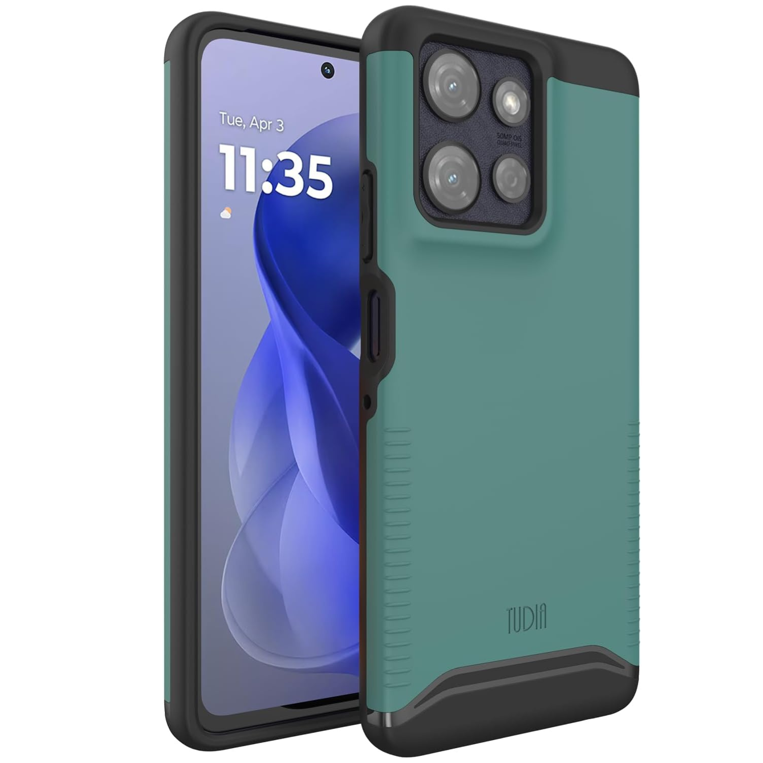 Hunter Green TUDIA MERGE MagSafe heavy duty dual-layer case for Moto G Power 5G 2025, rugged shockproof protective phone cover with strong magnetic MagSafe attachment and enhanced drop protection
