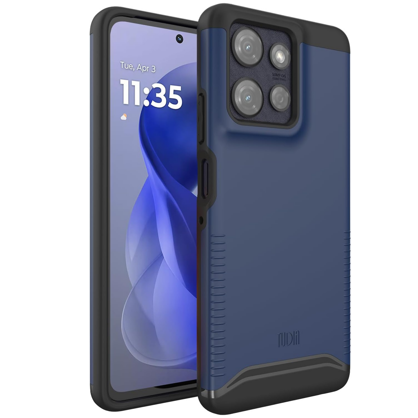 Indigo Blue TUDIA MERGE MagSafe heavy duty dual-layer case for Moto G Power 5G 2025, rugged shockproof protective phone cover with secure MagSafe magnetic attachment and enhanced drop protection