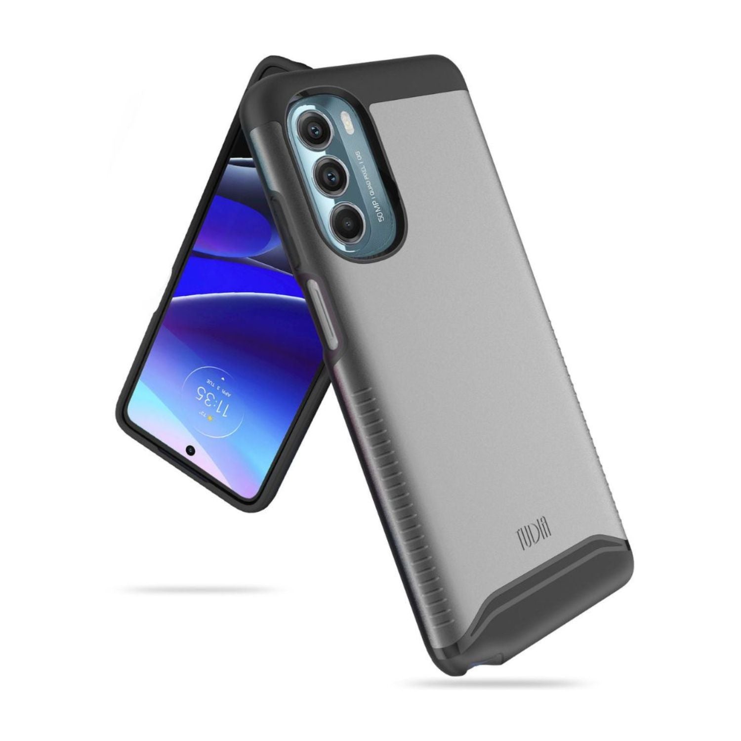 Moto G Stylus 5G 2022 case MERGE heavy duty dual layer protective cover in metallic slate color