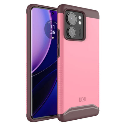 TUDIA Merge Smokey Pink Case for Motorola Edge 2023 / Edge 40 – Dual Layer Shockproof Protective Phone Cover