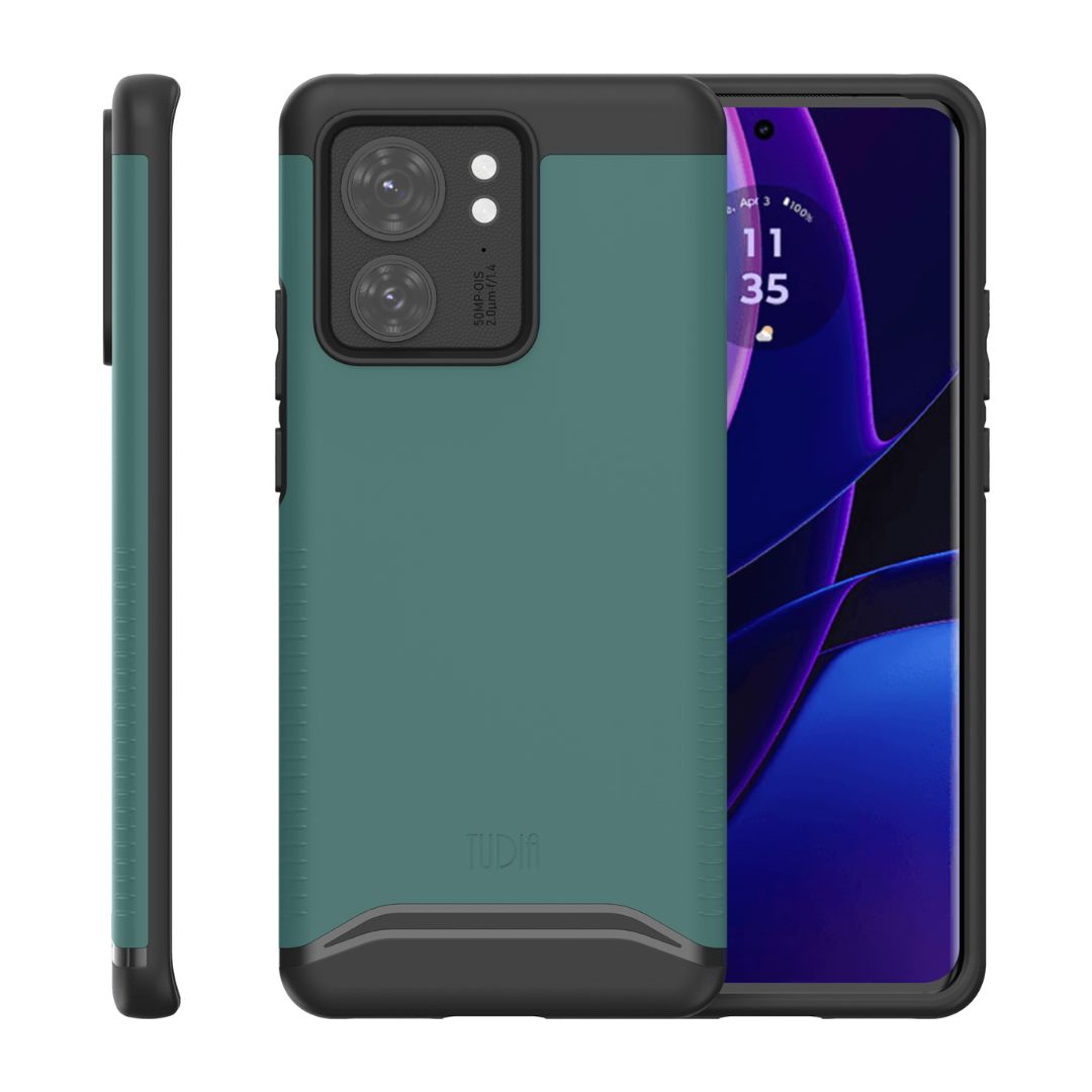Heavy duty dual-layer hunter green phone case for Motorola Edge 2023 / Edge 40 – TUDIA MERGE shockproof protective cover