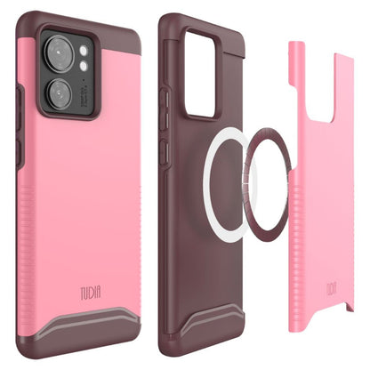 Motorola Edge 2023 Edge 40 phone case in smokey pink, MagSafe compatible MERGE case with built-in magnet for secure wireless charging