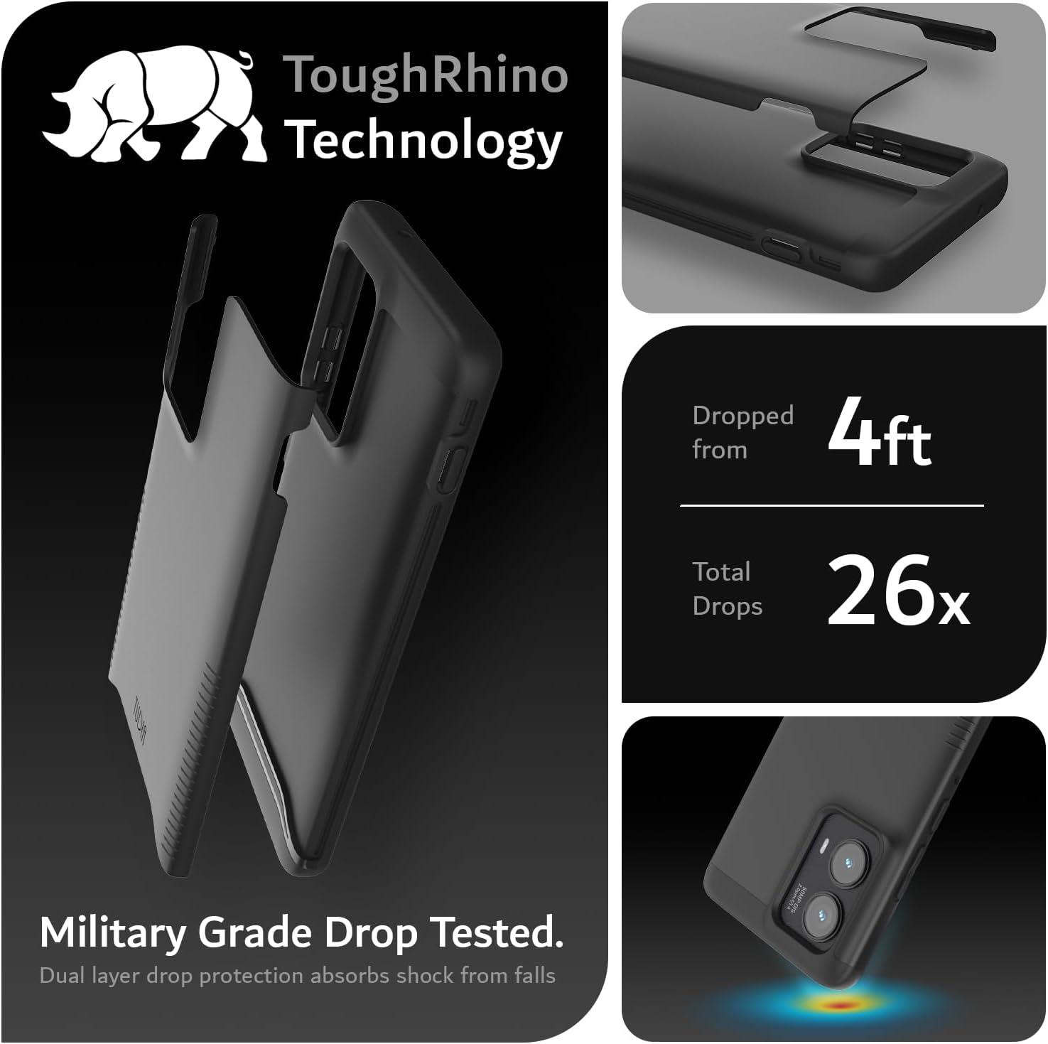 TUDIA MERGE Rugged Dual Layer Case for Motorola Edge 2024 - Military Grade Drop Protection, Heavy Duty Shockproof Phone Cover