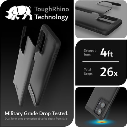 TUDIA MERGE Rugged Dual Layer Case for Motorola Edge 2024 - Military Grade Drop Protection, Heavy Duty Shockproof Phone Cover