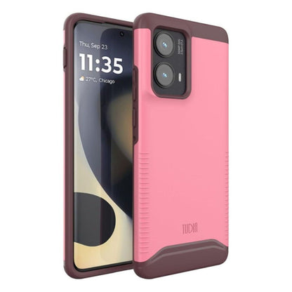 Smokey Pink MERGE Heavy Duty Dual Layer Case for Motorola Edge 2024 – Rugged Shockproof Protective Phone Cover