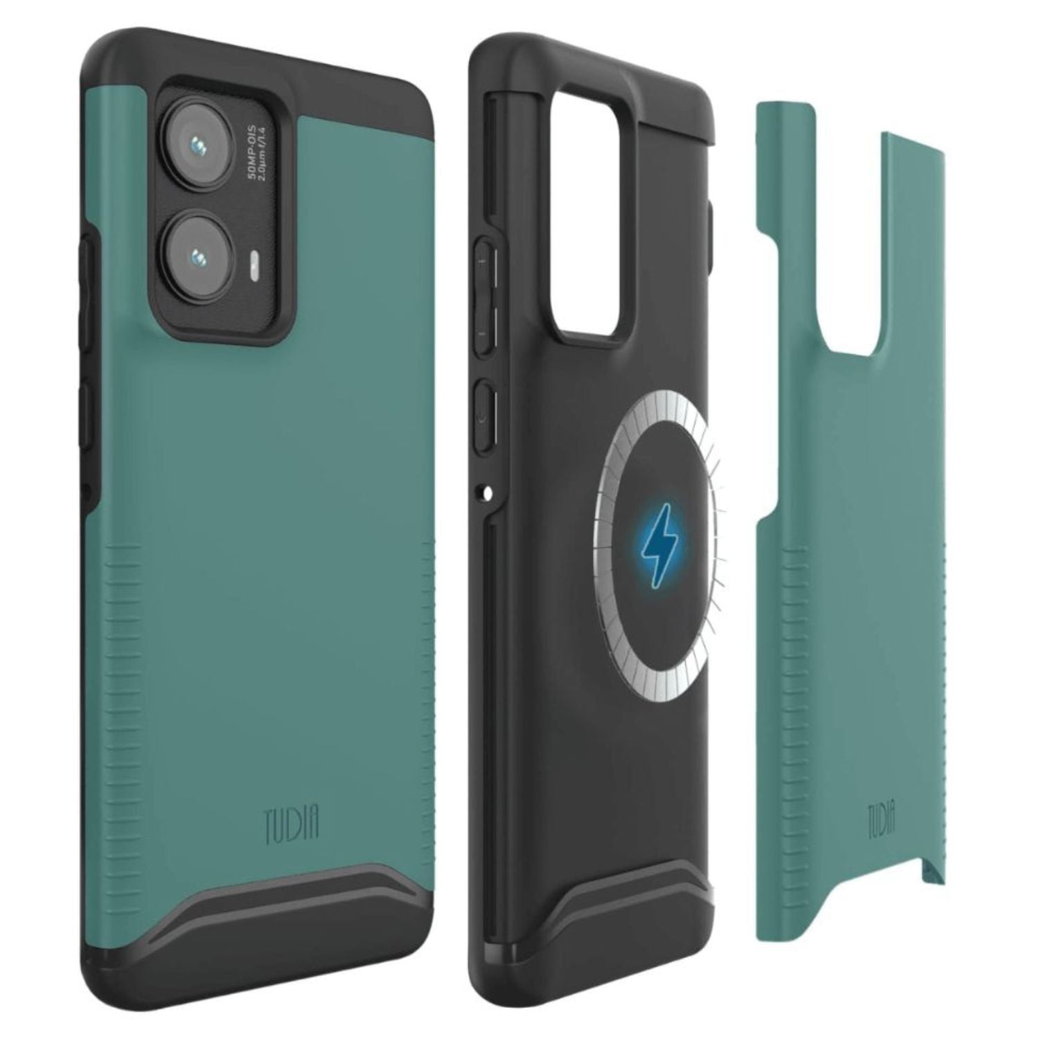 Pine Green MERGE [MagSafe] Heavy Duty Dual Layer Case for Motorola Edge 2024 – Rugged Magnetic Shockproof Protective Phone Cover