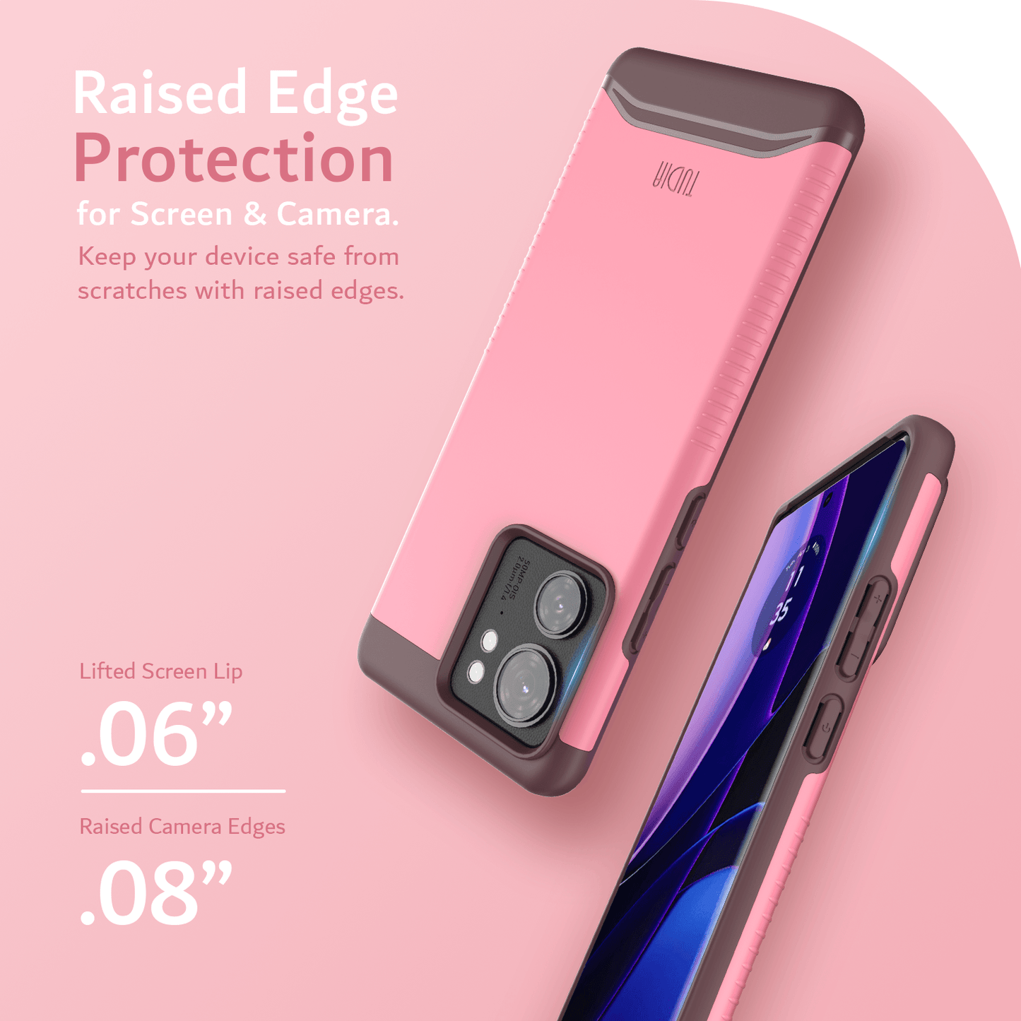 Motorola Edge 40 Case MERGE Heavy Duty Dual Layer Shockproof Cover with Raised Edge Protection for Screen and Camera - Motorola Edge 2023 Phone Case