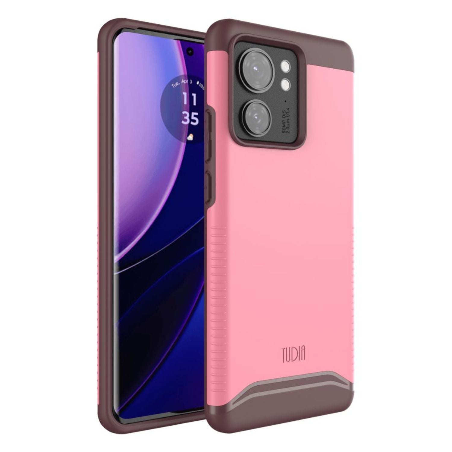 Motorola Edge 40 / Edge 2023 Protective Case MERGE in Smokey Pink with Built-In Magnet