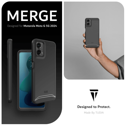 TUDIA DualShield MERGE Case for Motorola Moto G 5G (2024) – Rugged Shockproof Slim Protective Phone Cover