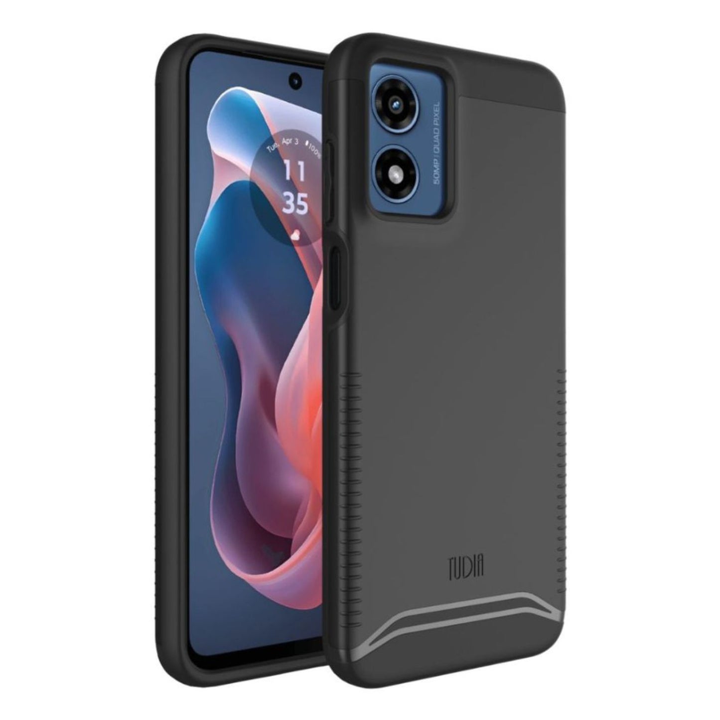 Black MERGE Heavy Duty Dual Layer Case for Motorola Moto G Play 4G (2024) – Shockproof Rugged Protective Cover