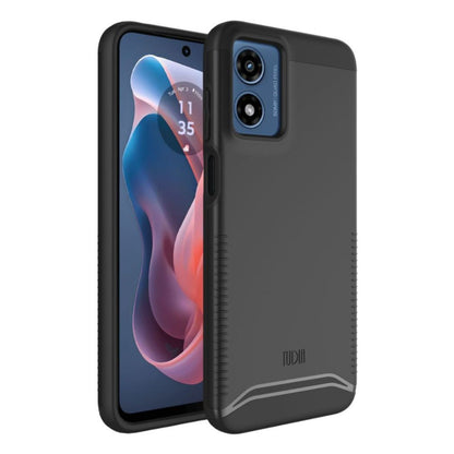 Black MERGE Heavy Duty Dual Layer Case for Motorola Moto G Play 4G (2024) – Shockproof Rugged Protective Cover