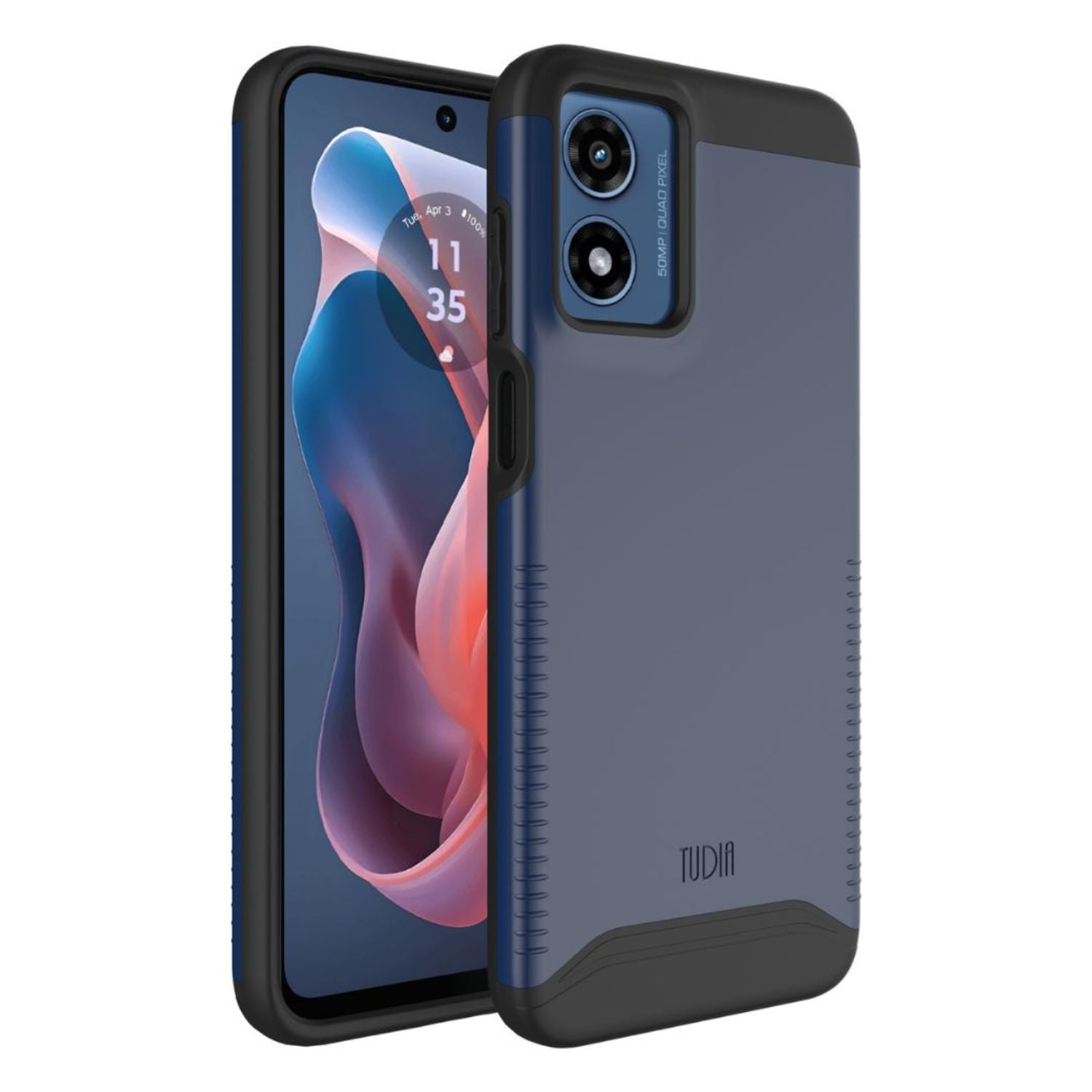 Indigo Blue MERGE Heavy Duty Dual Layer Case for Motorola Moto G Play 4G (2024) – Rugged Shockproof Protective Cover